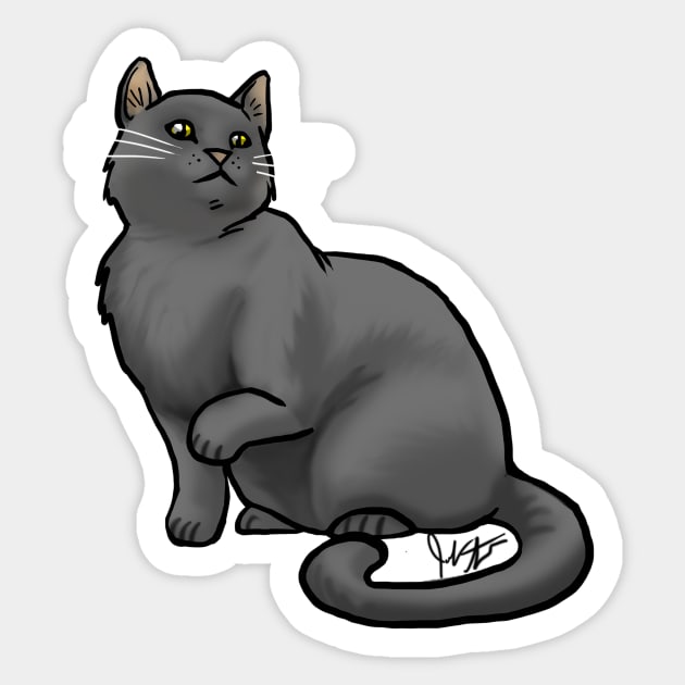 Cat - European Shorthair - Black Sticker by Jen's Dogs Custom Gifts and Designs